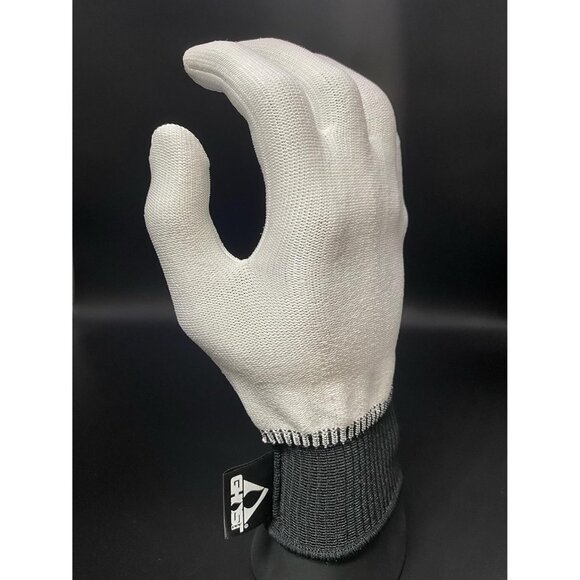 Men's White/Black Touch Screen Lint Free Static Resistant Wrap Ghost Gloves - Picture 4 of 9
